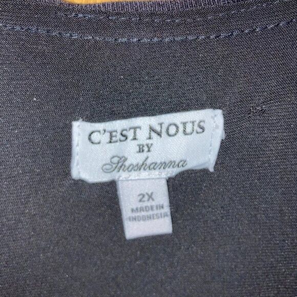 Shoshanna textured/ribbed wave pattern black sheath dress Size 2x EUC - Picture 4 of 4